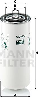 Mann-Filter WK 962/7 - Паливний фільтр autocars.com.ua