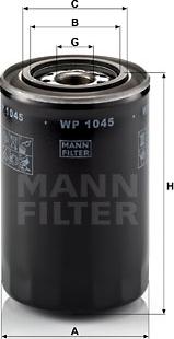 Mann-Filter WP 1045 - Масляний фiльтр autocars.com.ua