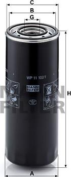 Mann-Filter WP 11 102/1-2 - Масляний фільтр autocars.com.ua