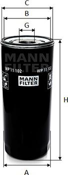 Mann-Filter WP 11 102 - Масляный фильтр avtokuzovplus.com.ua