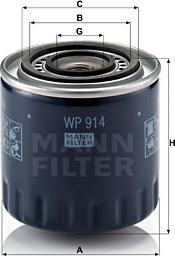 Mann-Filter WP 914 - Масляный фильтр autodnr.net