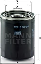 Mann-Filter WP 928/80 - Масляный фильтр avtokuzovplus.com.ua