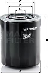 Mann-Filter WP 928/81 - Масляный фильтр autodnr.net