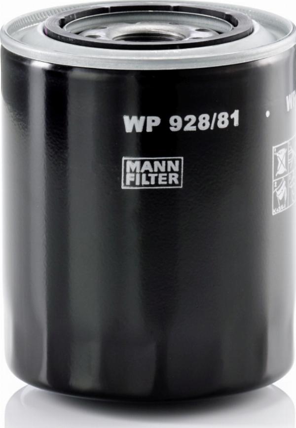 Mann-Filter WP 928/81 - Масляний фільтр autocars.com.ua