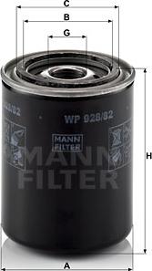 Mann-Filter WP 928/82 - Масляный фильтр autodnr.net