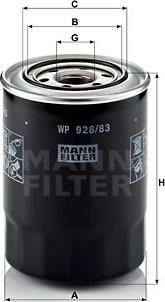 Mann-Filter WP 928/83 - Масляний фільтр autocars.com.ua