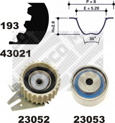 Mapco 23021 - Комплект ременя ГРМ autocars.com.ua