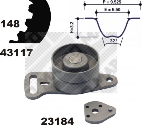 Mapco 23119 - Комплект ременя ГРМ autocars.com.ua