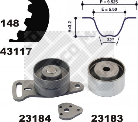 Mapco 23120 - Комплект ременя ГРМ autocars.com.ua