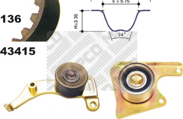 Mapco 23415 - Комплект ремня ГРМ autodnr.net