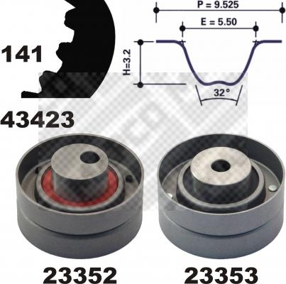 Mapco 23423 - Комплект ременя ГРМ autocars.com.ua