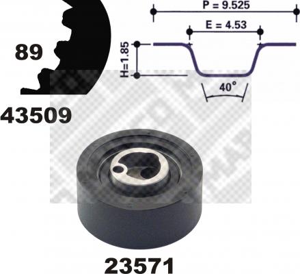 Mapco 23509 - Комплект ремня ГРМ avtokuzovplus.com.ua