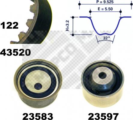 Mapco 23520 - Комплект ременя ГРМ autocars.com.ua