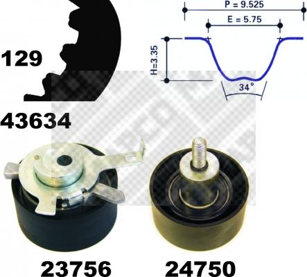 Mapco 23603 - Комплект ремня ГРМ avtokuzovplus.com.ua