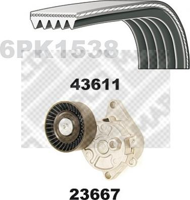 Mapco 23611 - Поликлиновый ременный комплект avtokuzovplus.com.ua