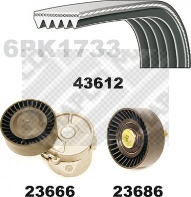 Mapco 23613 - Поликлиновый ременный комплект avtokuzovplus.com.ua