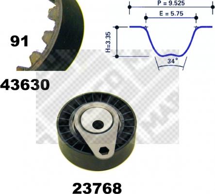 Mapco 23630 - Комплект ременя ГРМ autocars.com.ua