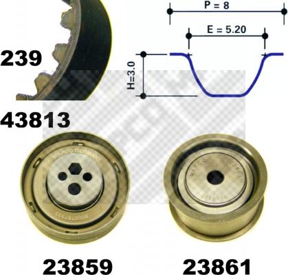 Mapco 23817 - Комплект ременя ГРМ autocars.com.ua