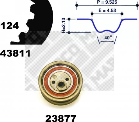 Mapco 23825 - Комплект ременя ГРМ autocars.com.ua