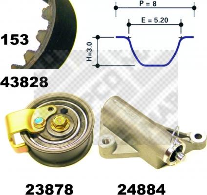 Mapco 23827 - Комплект ременя ГРМ autocars.com.ua