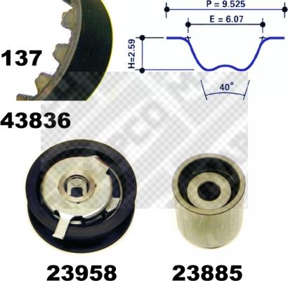 Mapco 23836 - Комплект ремня ГРМ autodnr.net