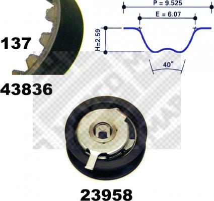 Mapco 23837 - Комплект ремня ГРМ autodnr.net