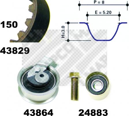 Mapco 23901 - Комплект ременя ГРМ autocars.com.ua