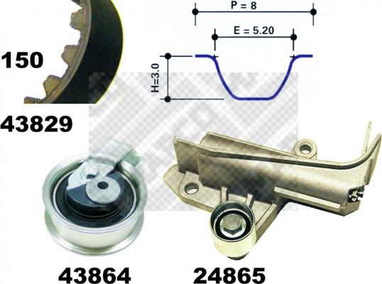 Mapco 23902 - Комплект ременя ГРМ autocars.com.ua