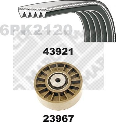 Mapco 23921 - Поликлиновый ременный комплект avtokuzovplus.com.ua