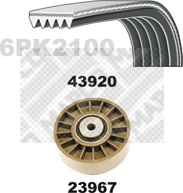 Mapco 23922 - Поликлиновый ременный комплект autodnr.net