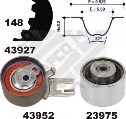 Mapco 23927 - Комплект ремня ГРМ avtokuzovplus.com.ua