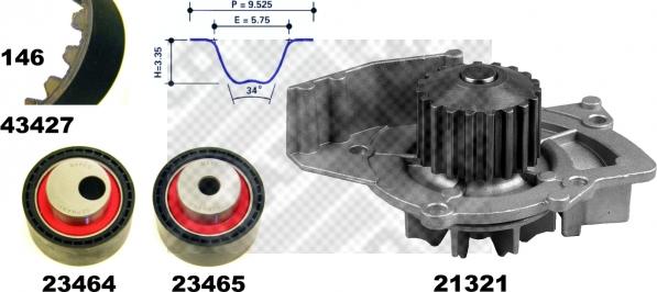 Mapco 41427 - Водяной насос + комплект зубчатого ремня avtokuzovplus.com.ua