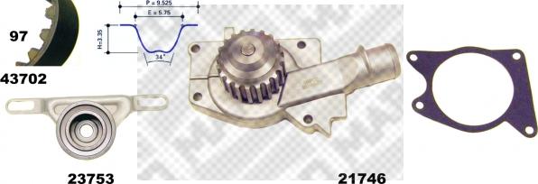 Mapco 41702 - Водяной насос + комплект зубчатого ремня avtokuzovplus.com.ua