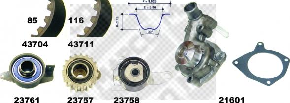 Mapco 41712/2 - Водяной насос + комплект зубчатого ремня avtokuzovplus.com.ua