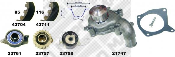 Mapco 41712 - Водяний насос + комплект зубчатого ременя autocars.com.ua