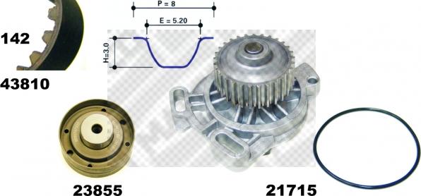 Mapco 41810 - Водяной насос + комплект зубчатого ремня avtokuzovplus.com.ua