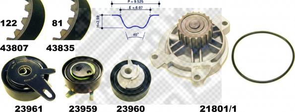 Mapco 41819/1 - Водяной насос + комплект зубчатого ремня autodnr.net