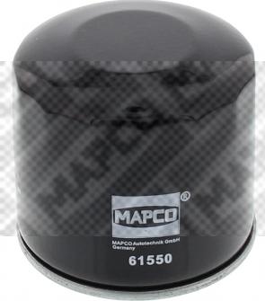 Mapco 61550 - Фильтр масляный HYUNDAI ix35 LM  EL  ELH 1.6  i30 FD 1.4  TUCSON JM 2.0  KIA SPORTAGE SL 1.6 autodnr.net