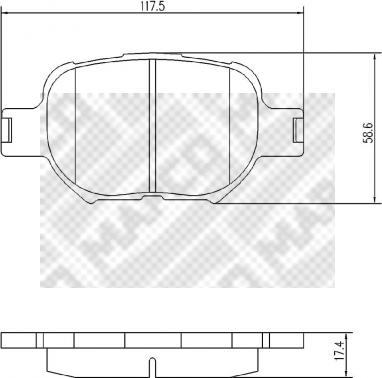 Mapco 6767 - Гальмівні колодки, дискові гальма autocars.com.ua