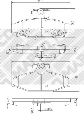 Mapco 6819 - Гальмівні колодки, дискові гальма autocars.com.ua