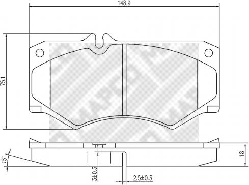 Mapco 6828 - Тормозные колодки, дисковые, комплект avtokuzovplus.com.ua