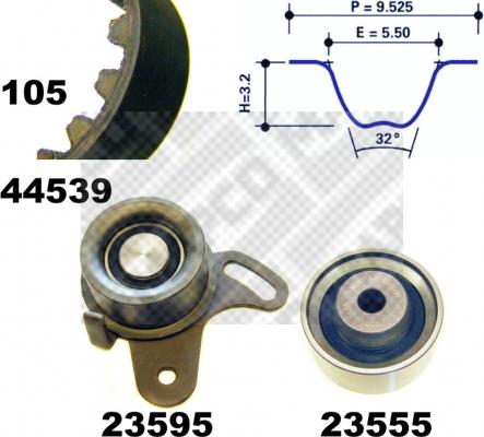 Mapco 73539 - Комплект ремня ГРМ avtokuzovplus.com.ua