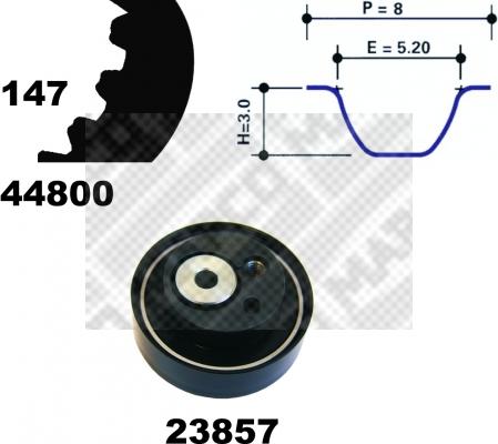 Mapco 73800 - Комплект ременя ГРМ autocars.com.ua