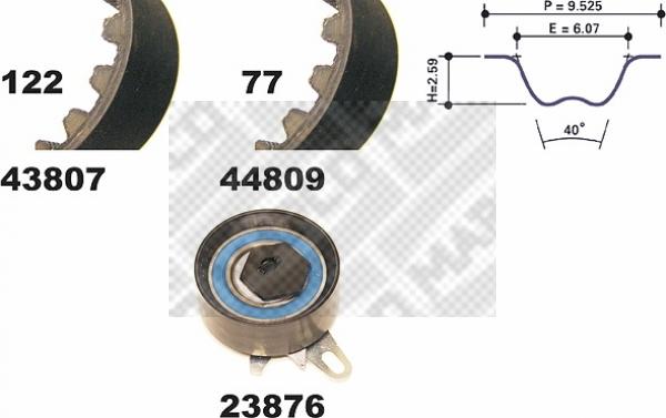 Mapco 73809 - Комплект ременя ГРМ autocars.com.ua