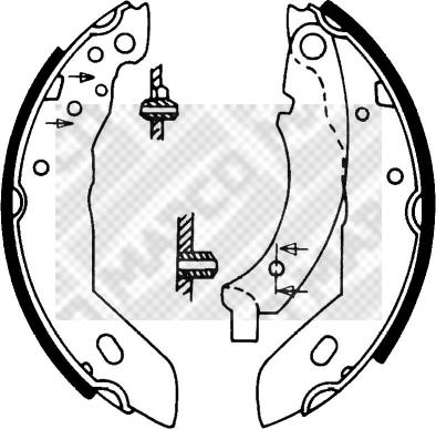 Mapco 8122 - Комплект тормозных колодок, барабанные avtokuzovplus.com.ua