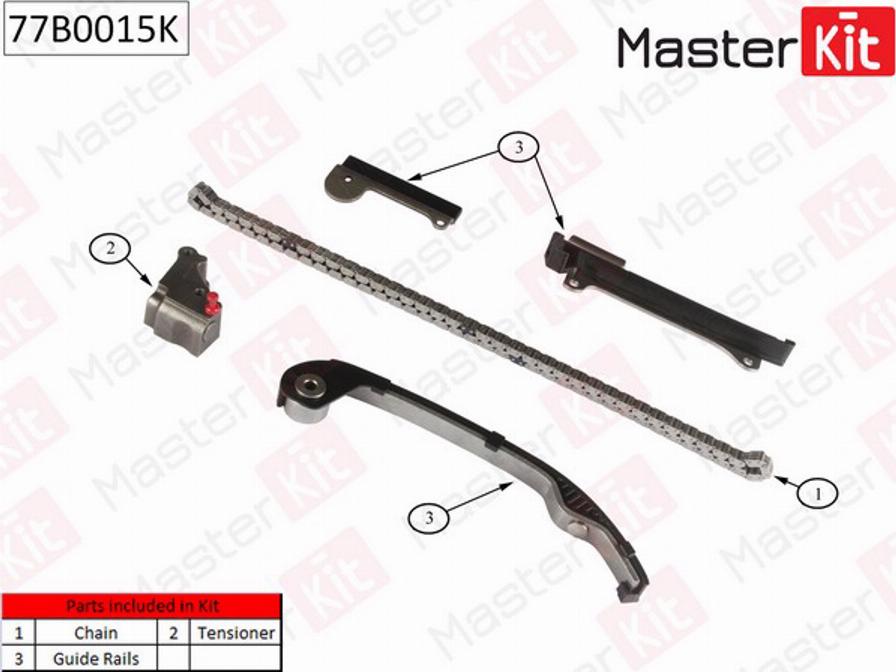 MasterKit 77B0015K - Комплект ланцюга приводу распредвала autocars.com.ua