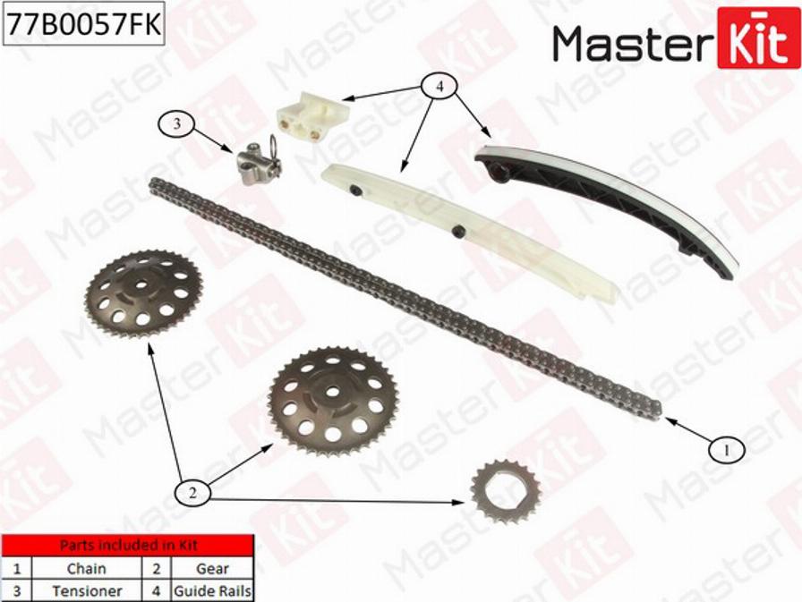 MasterKit 77B0057FK - Планка заспокоювача, ланцюг приводу autocars.com.ua