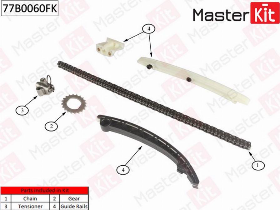 MasterKit 77B0060FK - 77B0060FK Комплект цепи ГРМ Opel Astra J-Corsa D-E 1.2-1.4 A12-A14 XER.XEL 09- autodnr.net