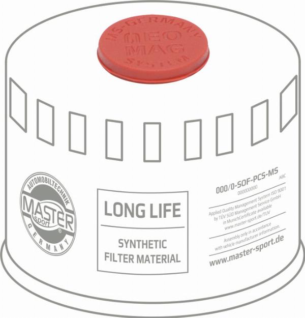 MASTER-SPORT 7063-OFSMG-PCS-MS - Масляний фільтр autocars.com.ua