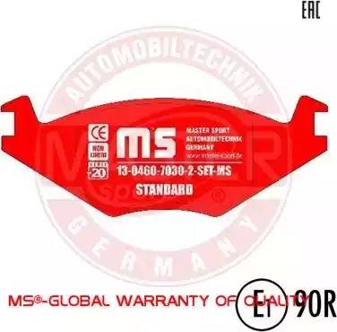 MASTER-SPORT 13046070302-SET-MS - Гальмівні колодки, дискові гальма autocars.com.ua